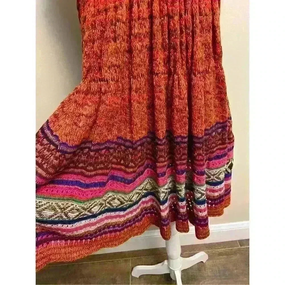 Nwt free‎ PEOPLE 𝅺Rare Hearts Crochet Knit Dress/Tunic, XS. - Picture 3 of 10